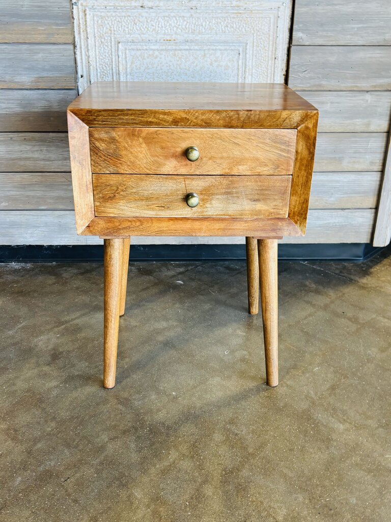 2 Drawer Wood Nightstand