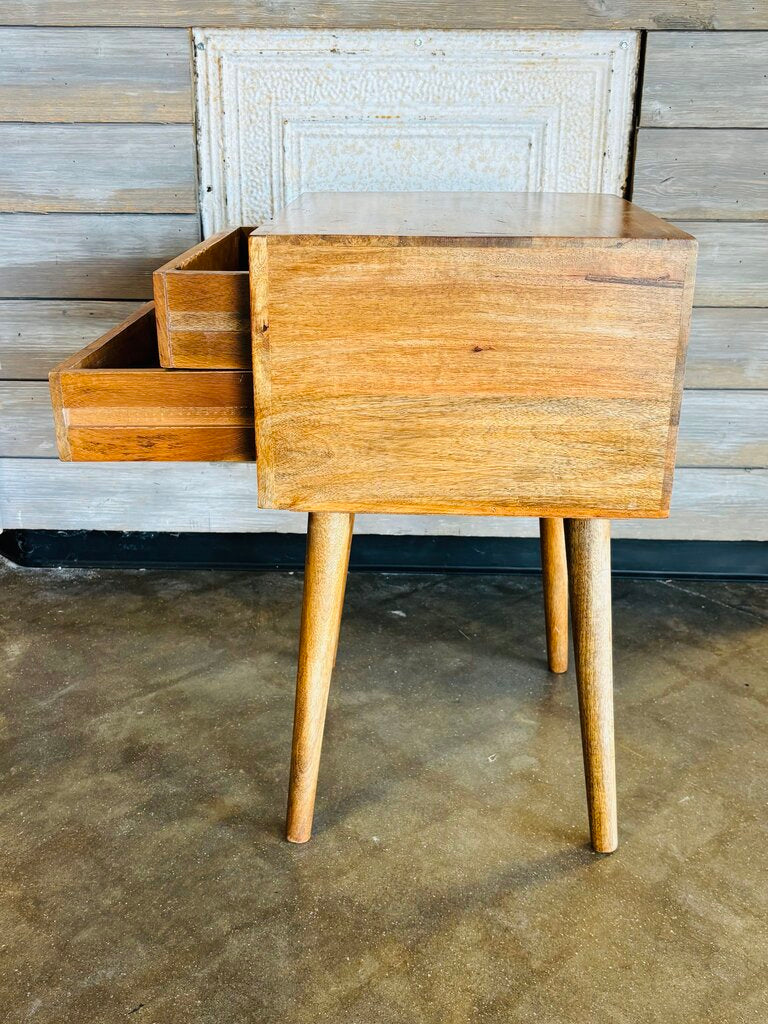 2 Drawer Wood Nightstand