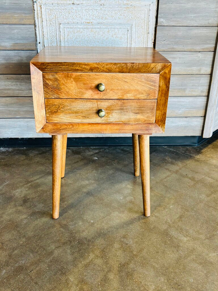 2 Drawer Wood Nightstand
