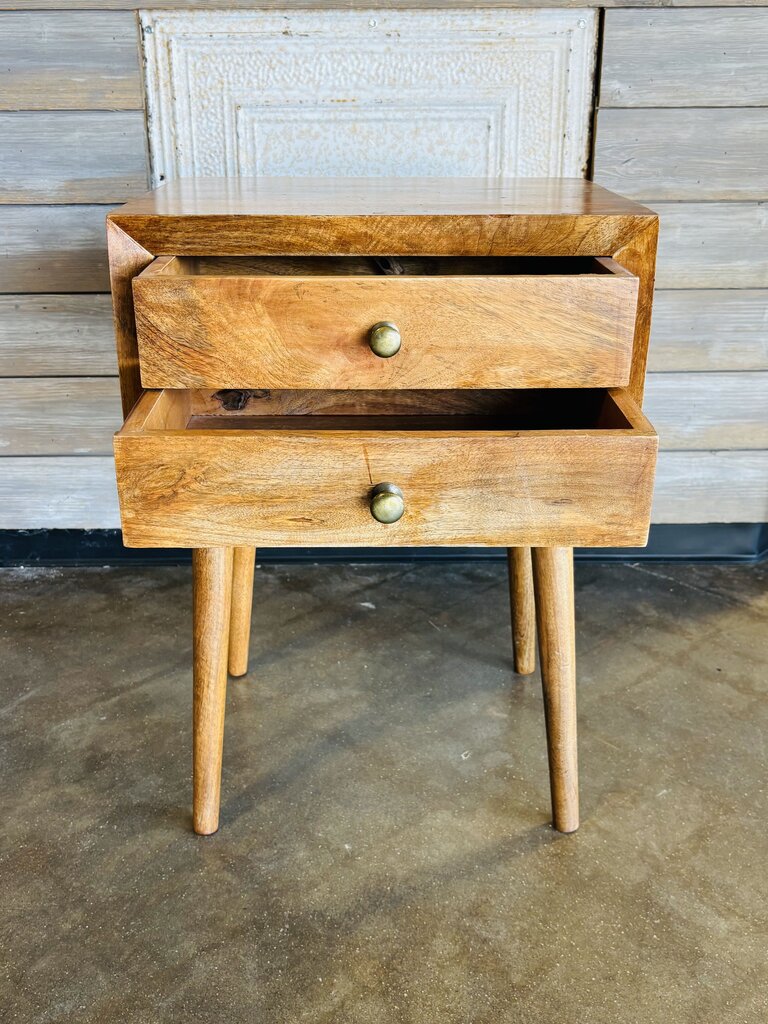 2 Drawer Wood Nightstand
