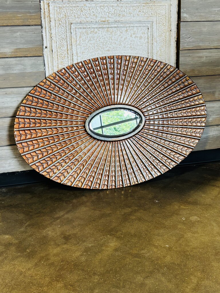 Oval Sunburst Glass Mirror 35 X 23