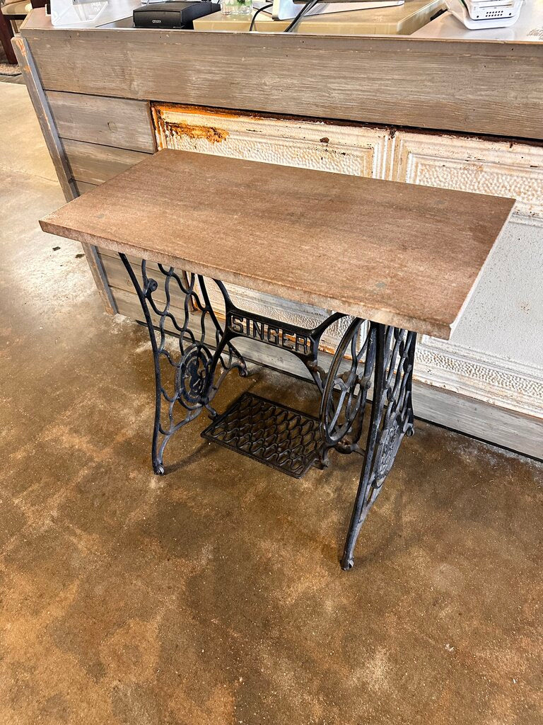 Marble Top Singer Treadle Base Table