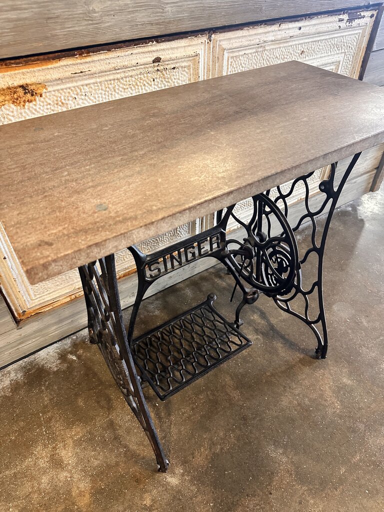 Marble Top Singer Treadle Base Table
