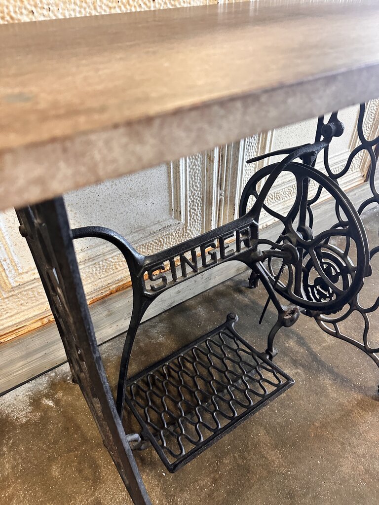 Marble Top Singer Treadle Base Table