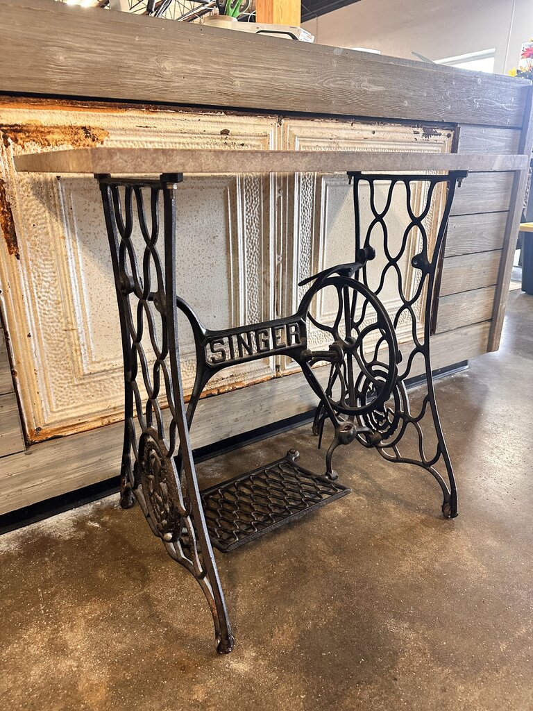 Marble Top Singer Treadle Base Table