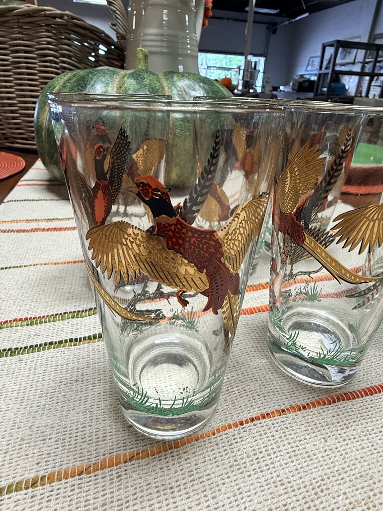 Pheasant Hunting Old Fashion Glasses 6 PC