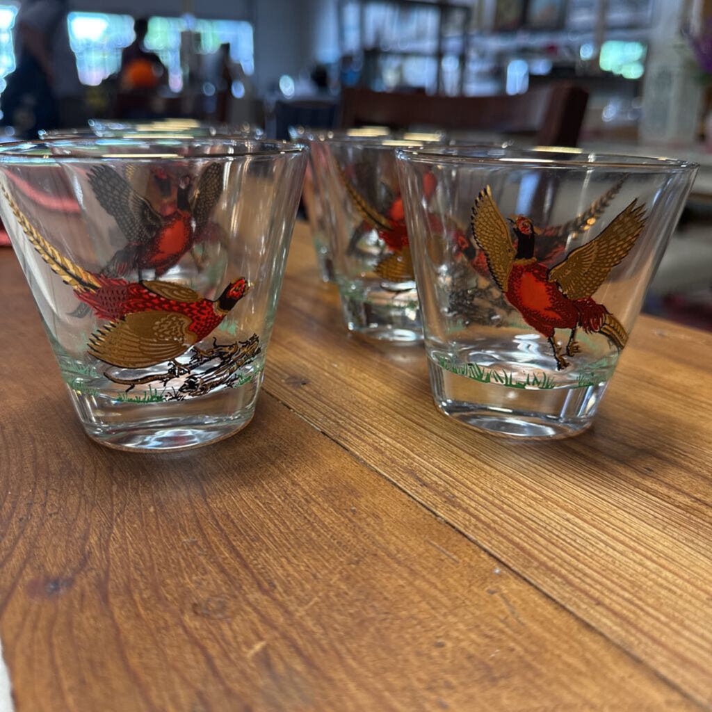 Pheasant Hunting Highball Tumblers 5 PC