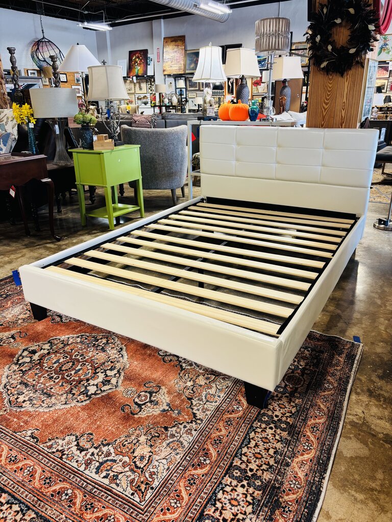 Faux Leather Full Tufted Bed