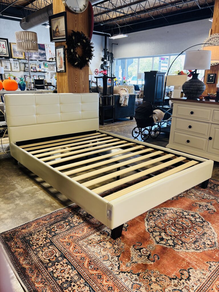 Faux Leather Full Tufted Bed
