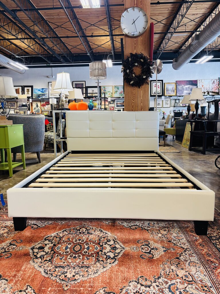 Faux Leather Full Tufted Bed