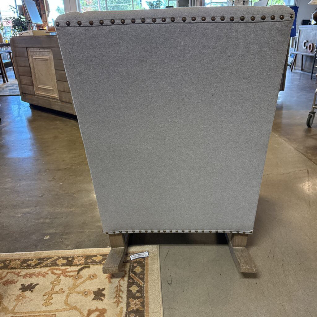 Wingback Nailhead Upholstered Rocker