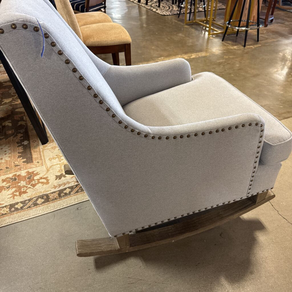 Wingback Nailhead Upholstered Rocker