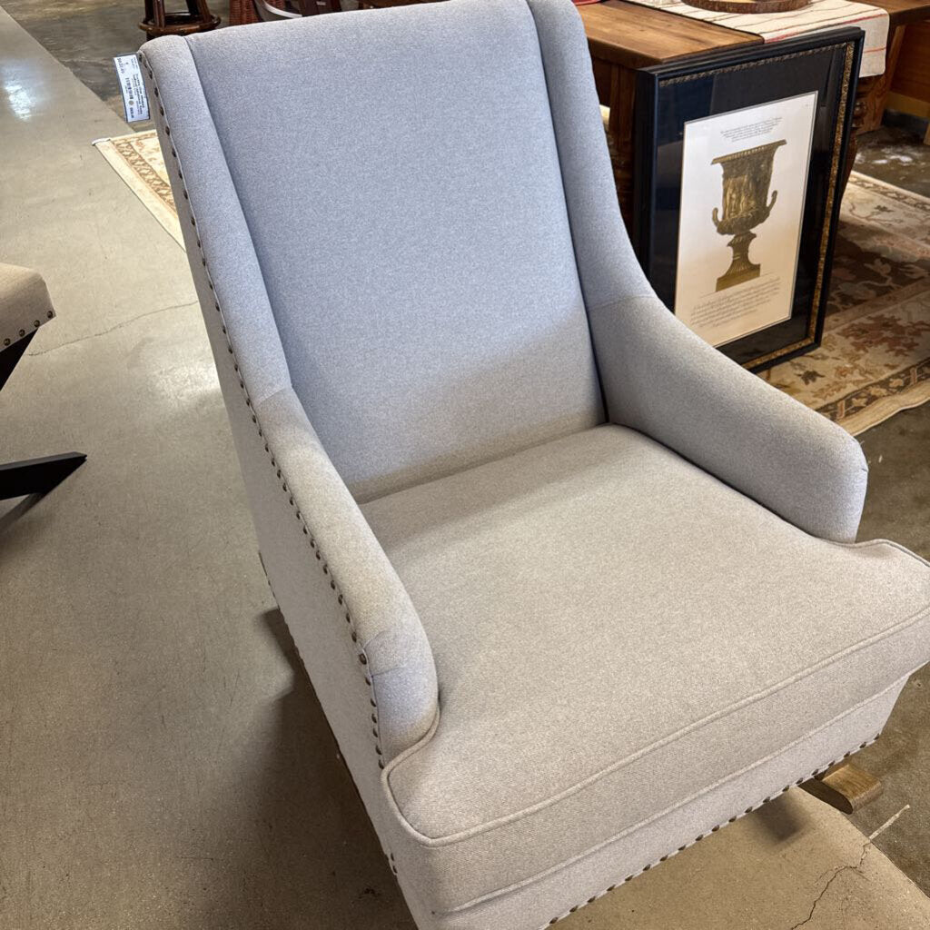 Wingback Nailhead Upholstered Rocker