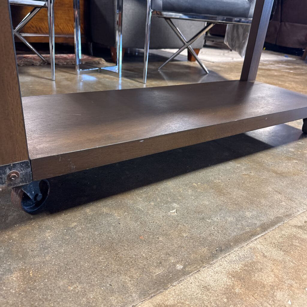 5 Tiered Rolling Wood Shelf 45 X 15.5 X 70