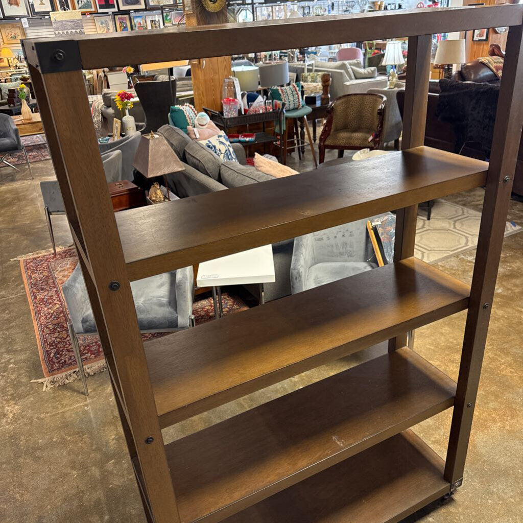 5 Tiered Rolling Wood Shelf 45 X 15.5 X 70