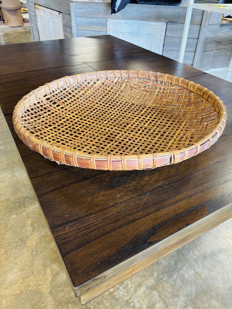 Vintage Woven Winnowing Wall Hanging Basket