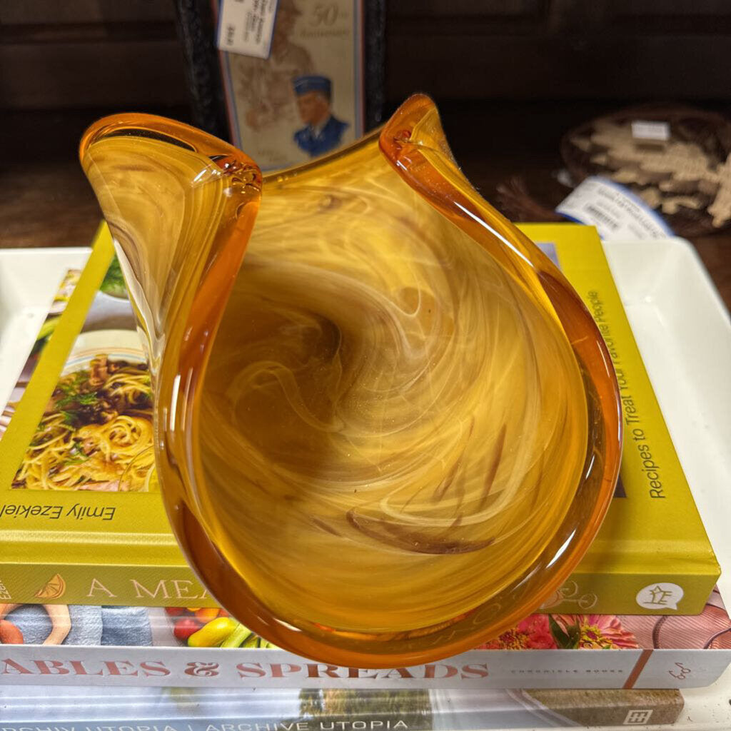 Vintage Glass Murano Sculptural Bowl