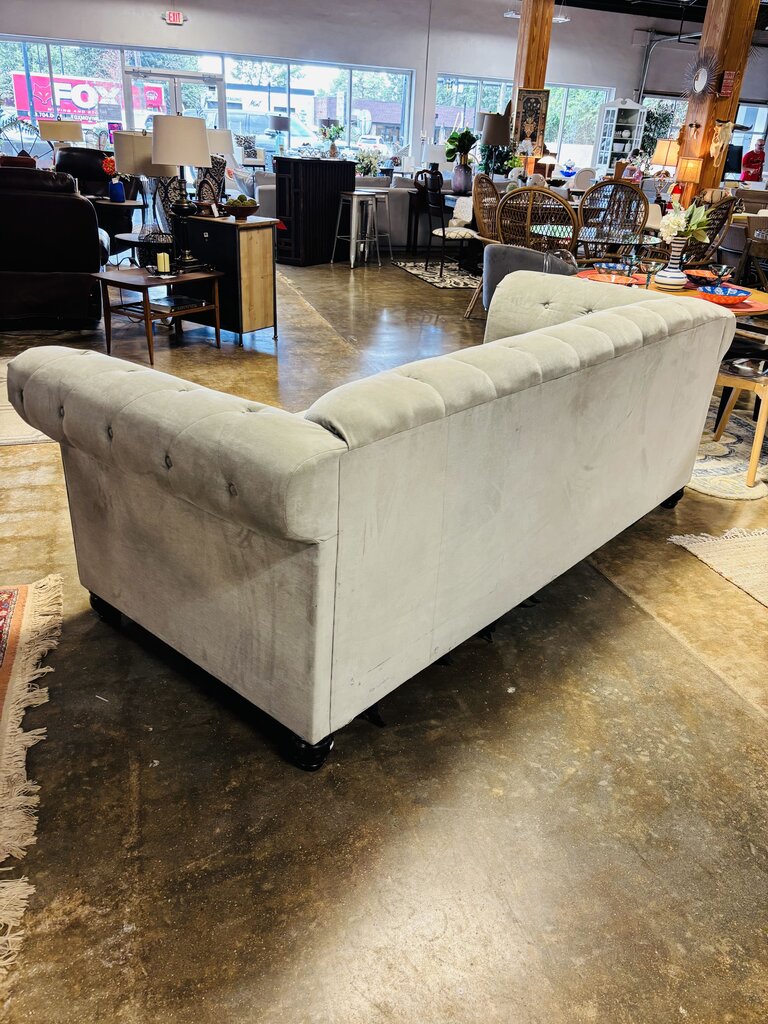 Grey Chesterfield Tufted Sofa 97" x 30" x 34"H