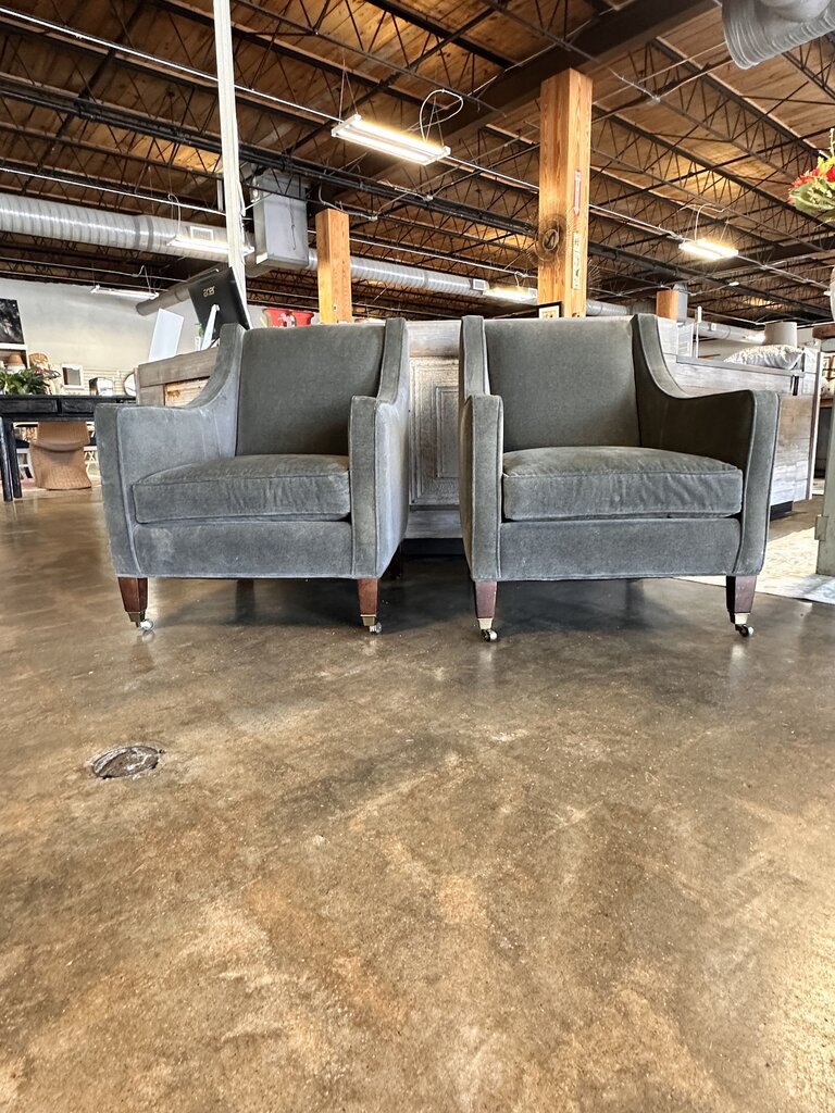 Lee Industries Velvet Club Chair