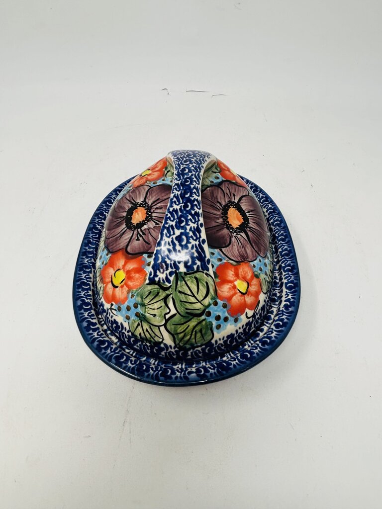 Poland Pottery Unikat Covered Butter Dish