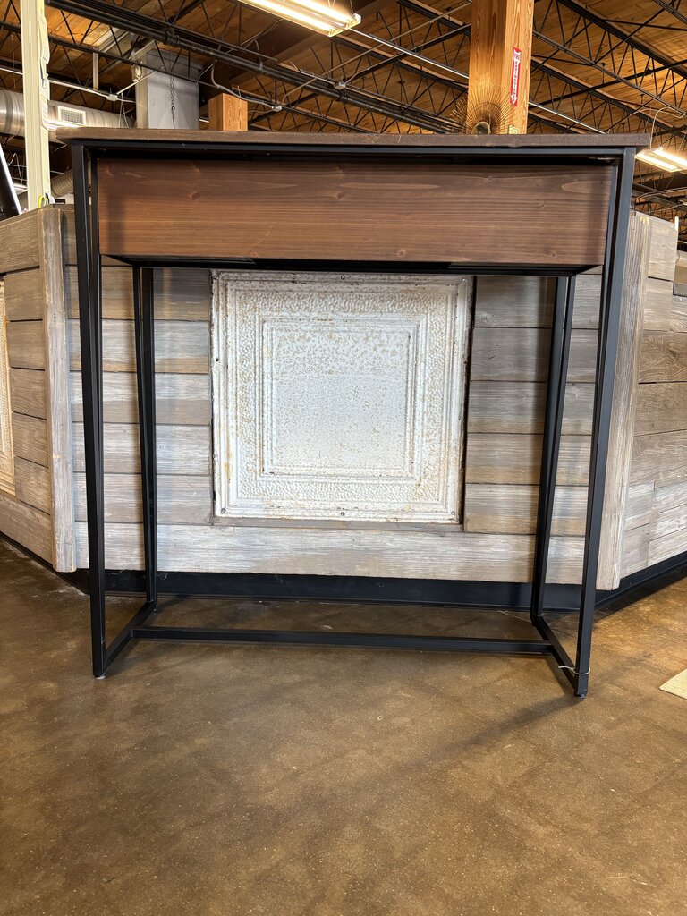 Wood/Metal 2 Drawer Console 39.5 X 15.75 X 40