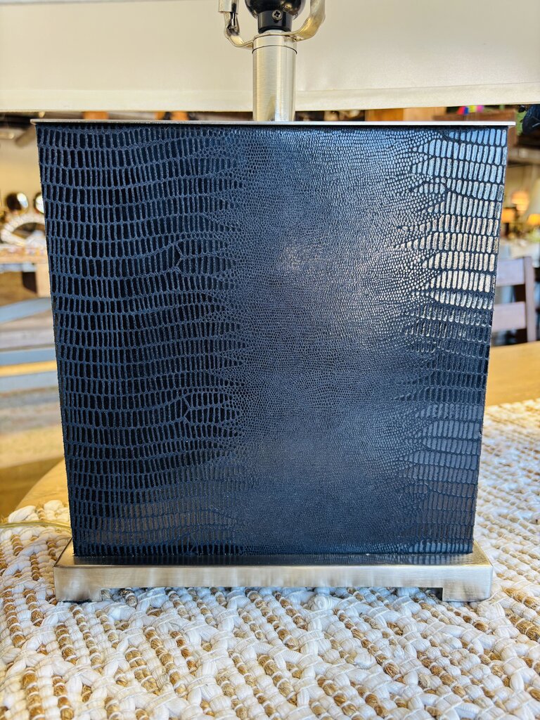 Faux Leather Block Lamp