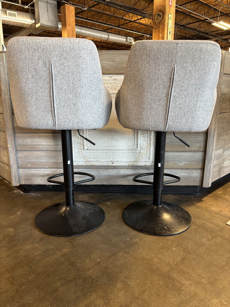 Upholstered Swivel Barstools Pair