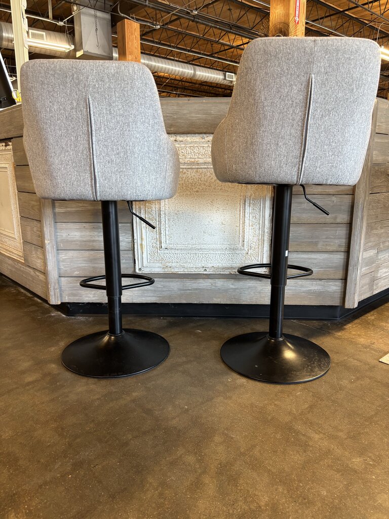 Upholstered Swivel Barstools Pair