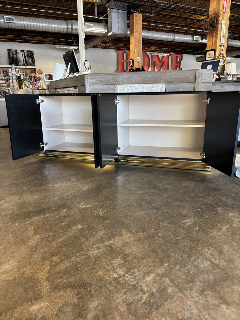 Glass Top 4 Door Sideboard 72.5 X 21 X 28.5