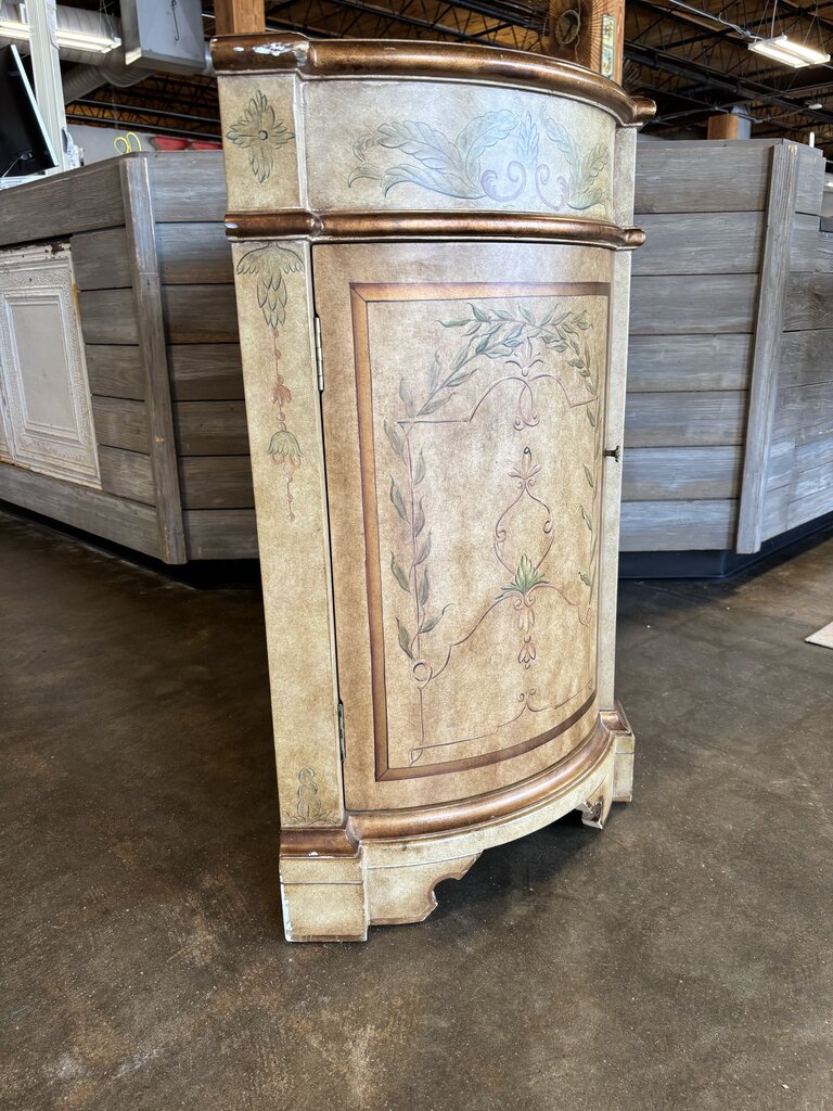 Italian Style Demilune Console w/Floral Motifs 44 X 16.5 X 34