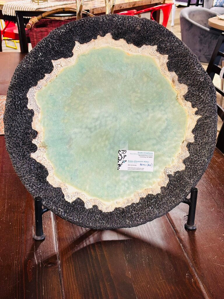 Icelandic Pool w/Lava Motif Bowl and Stand