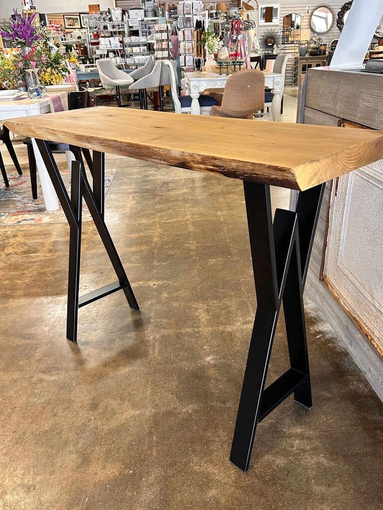 Live Edge Handcrafted Wood Console Table