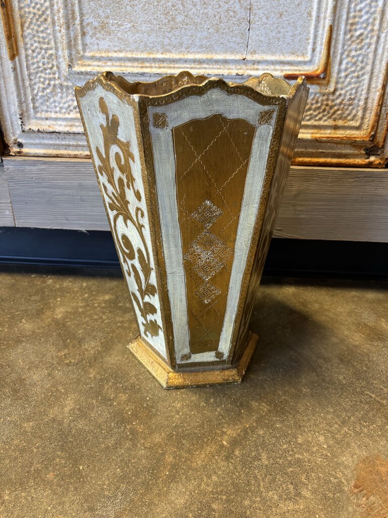 Hand Painted Florentine Waste Paper Basket