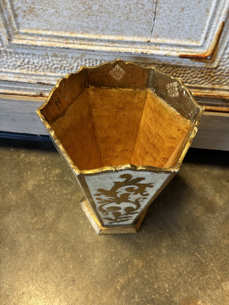 Hand Painted Florentine Waste Paper Basket