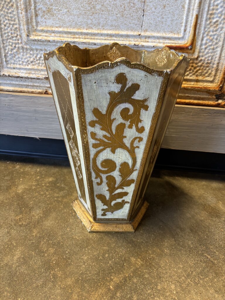 Hand Painted Florentine Waste Paper Basket