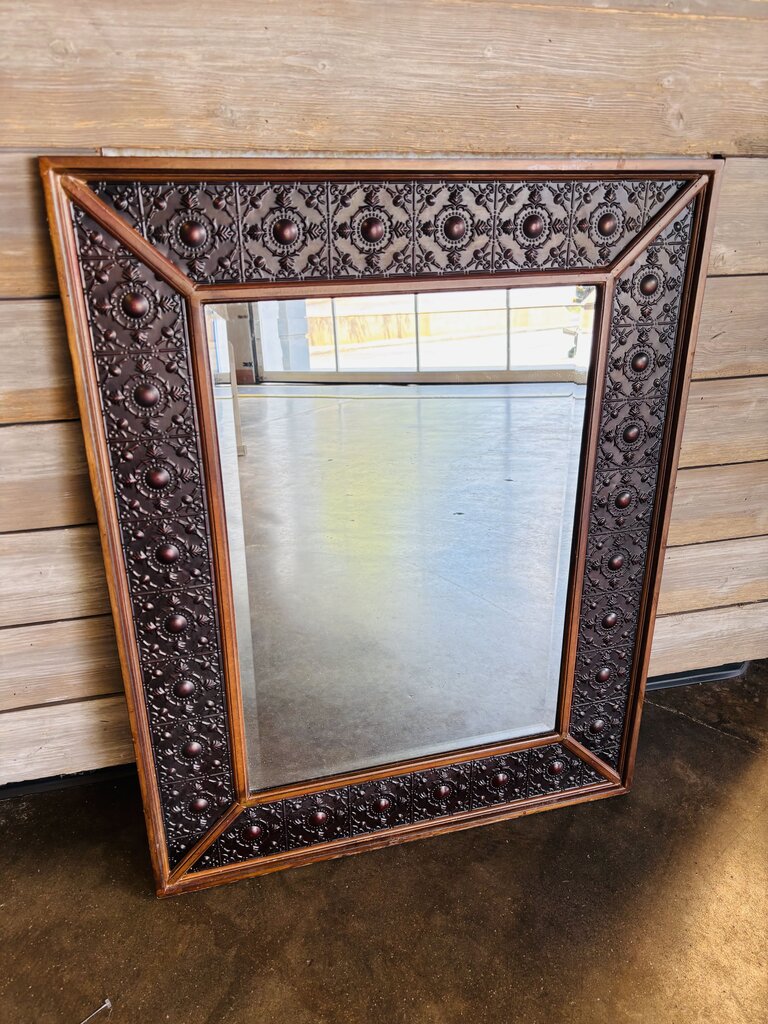 Pressed Tin Border Mirror 26 X 33