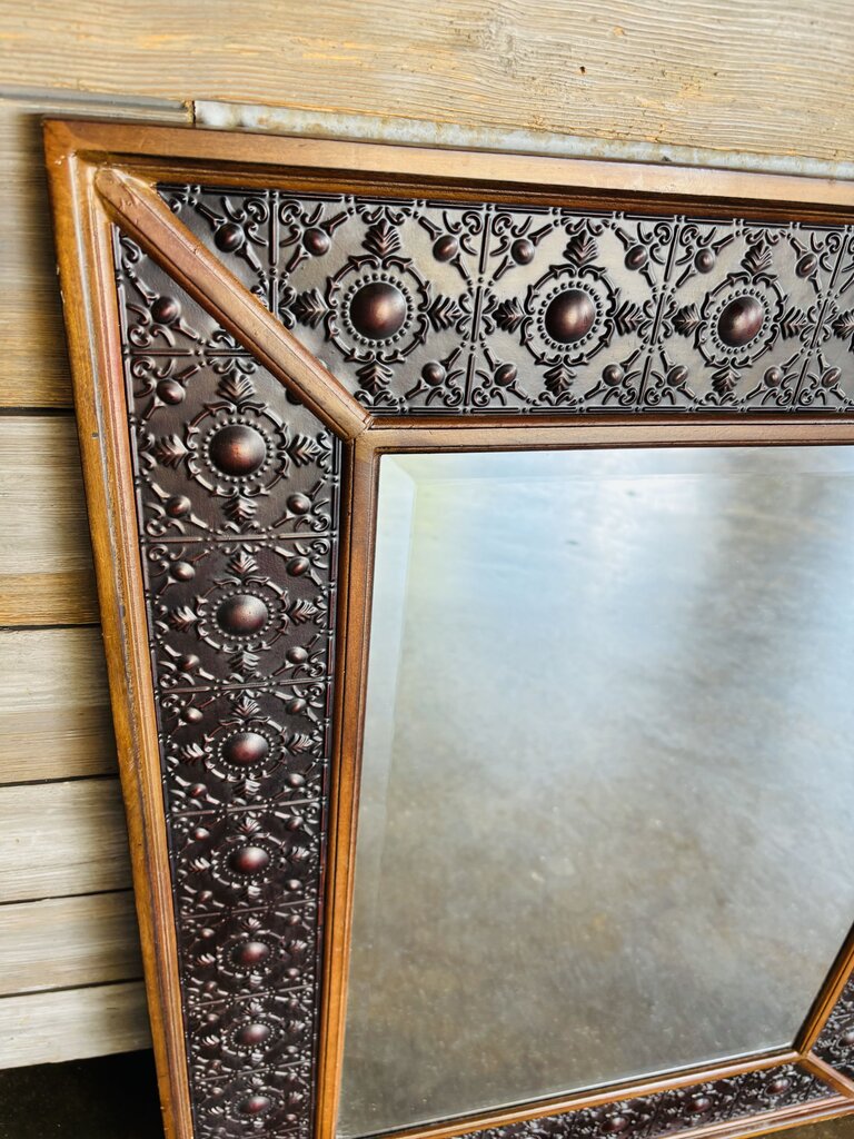 Pressed Tin Border Mirror 26 X 33