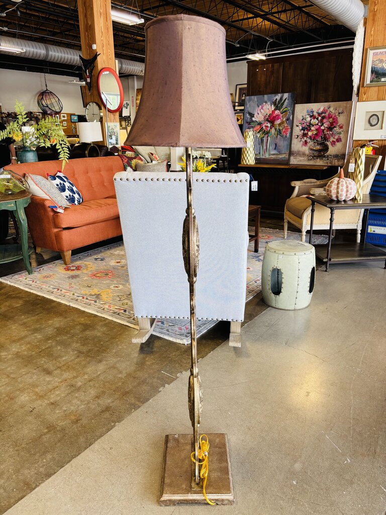 Wrought Iron Scroll/Medallions Floor Lamp