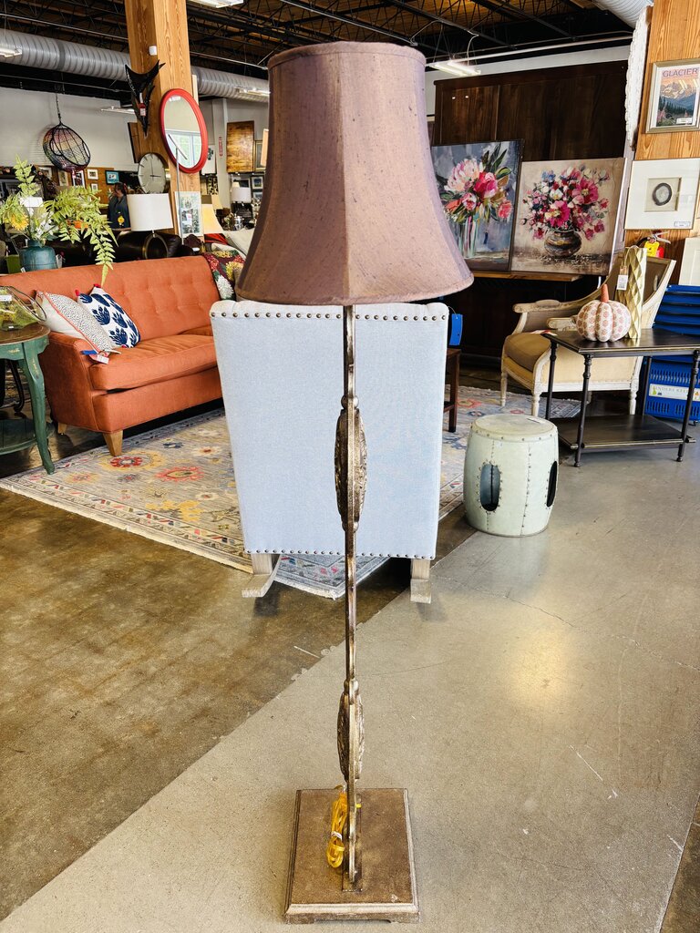 Wrought Iron Scroll/Medallions Floor Lamp