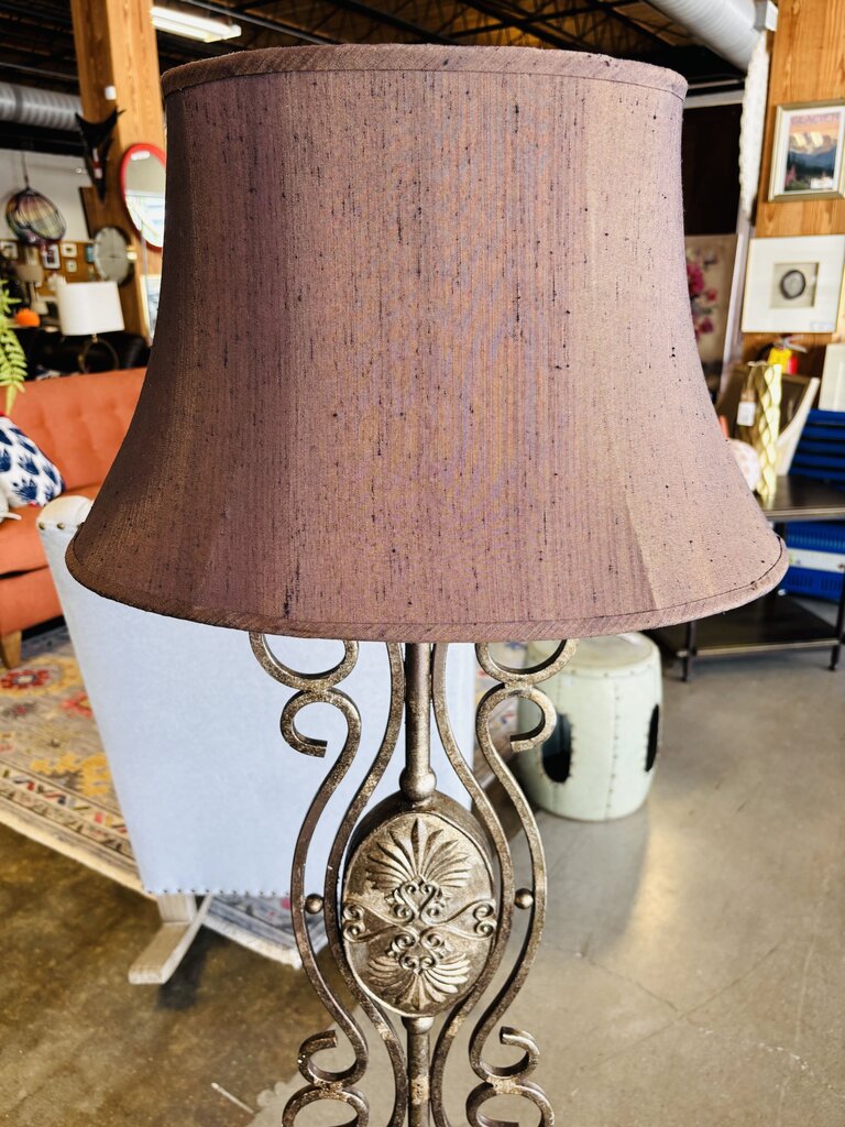 Wrought Iron Scroll/Medallions Floor Lamp