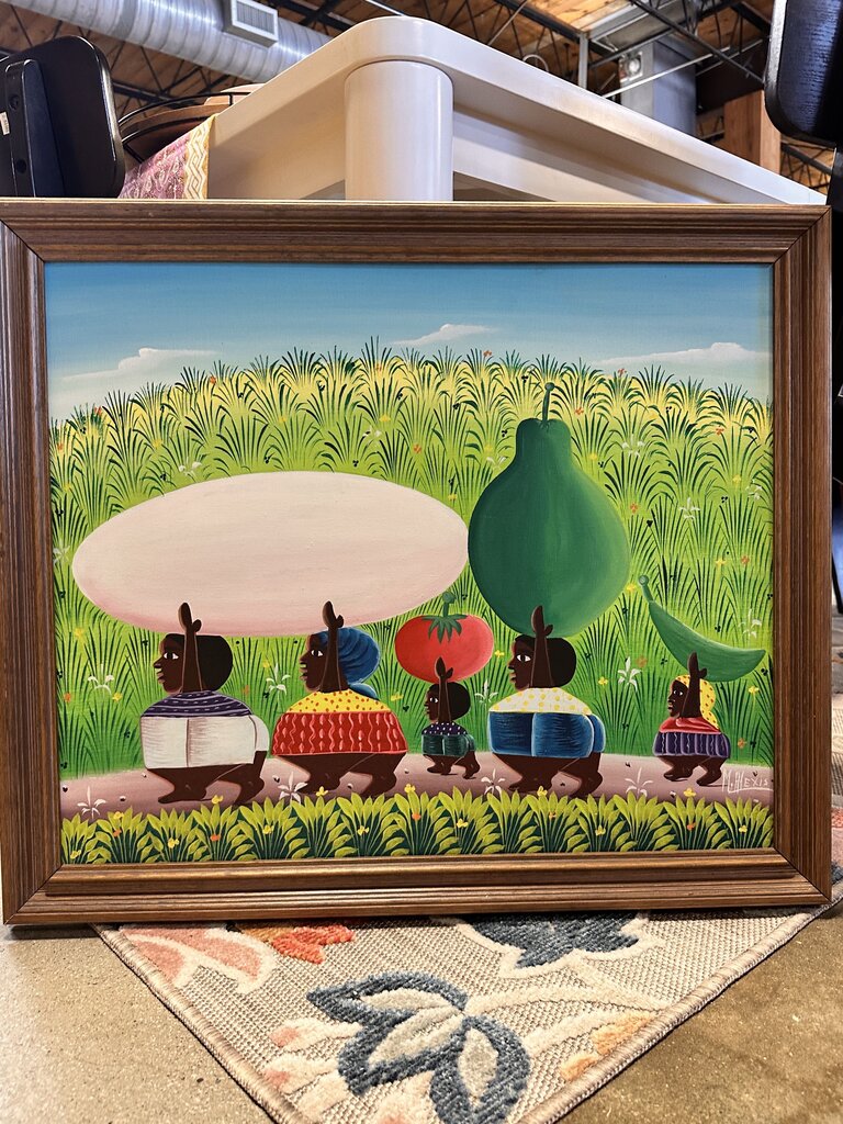 Framed Original Haitian Fruit Family