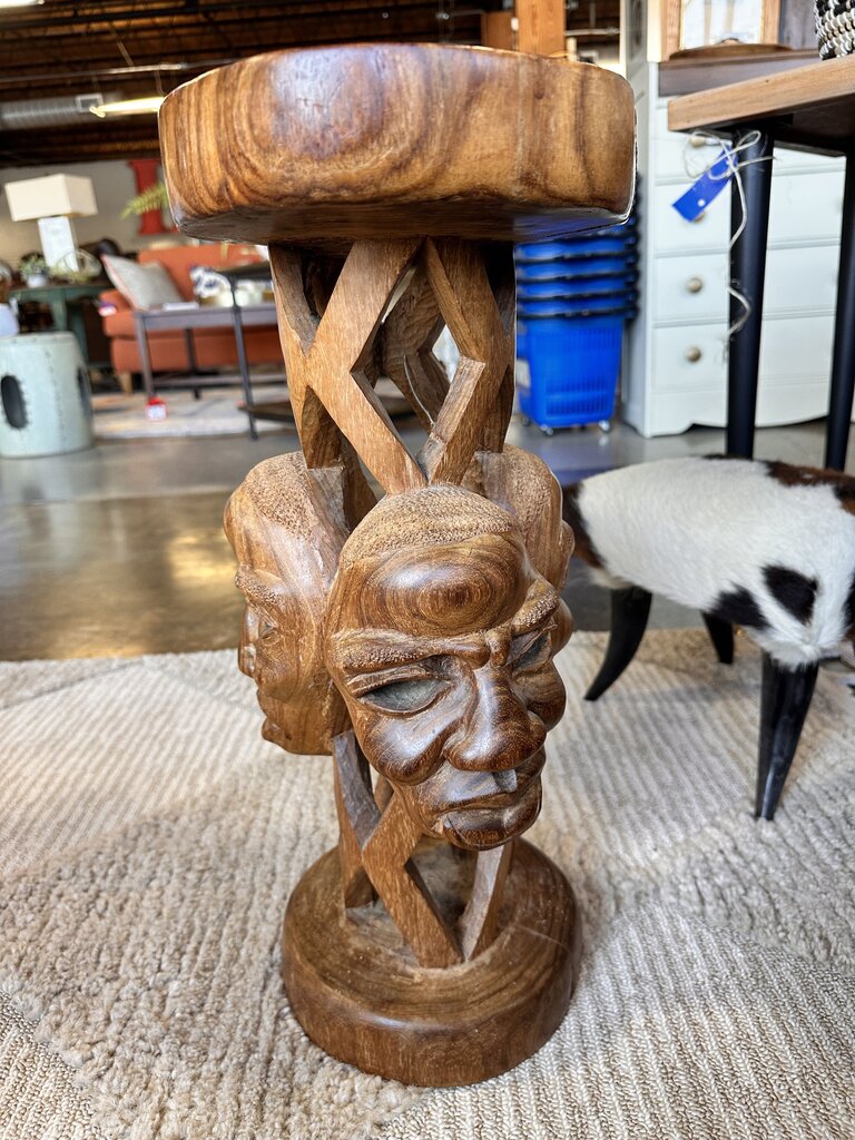 Solid Wood Carved African Stool