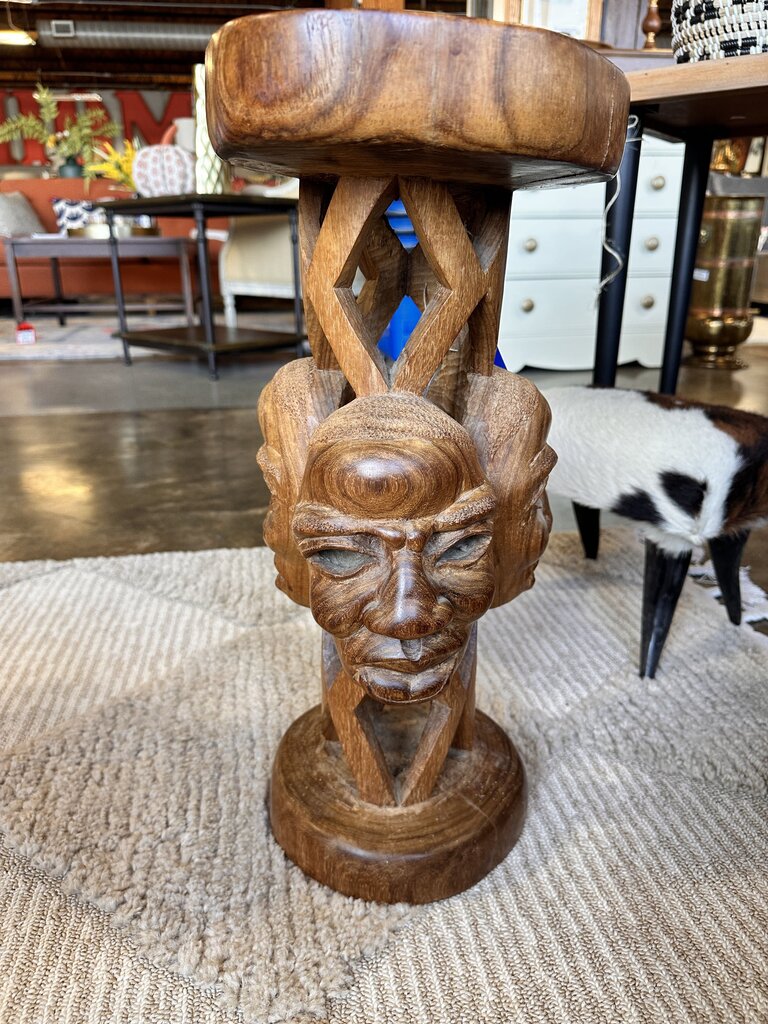 Solid Wood Carved African Stool