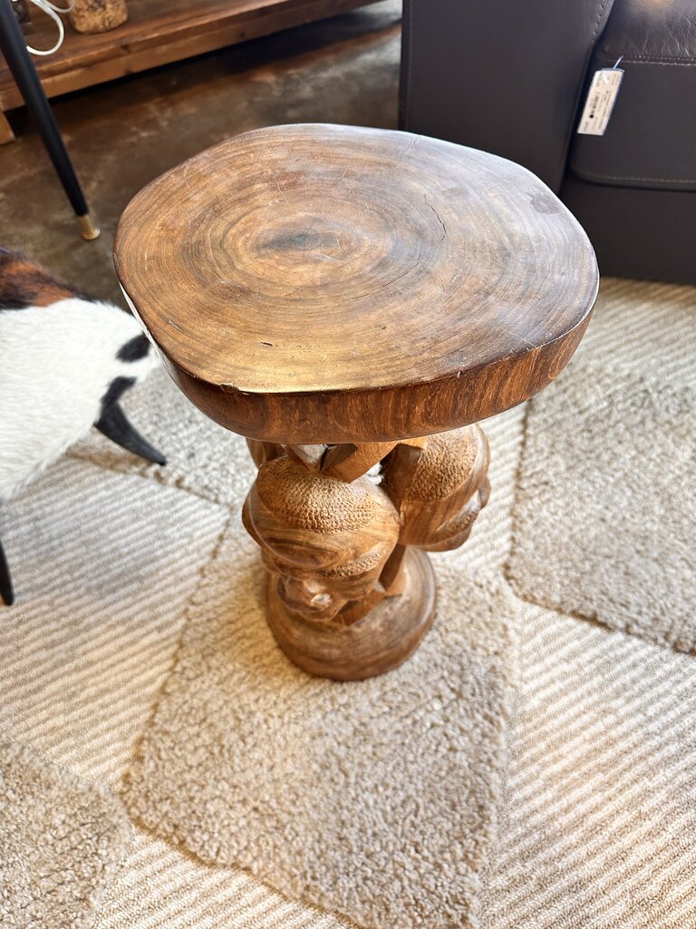 Solid Wood Carved African Stool