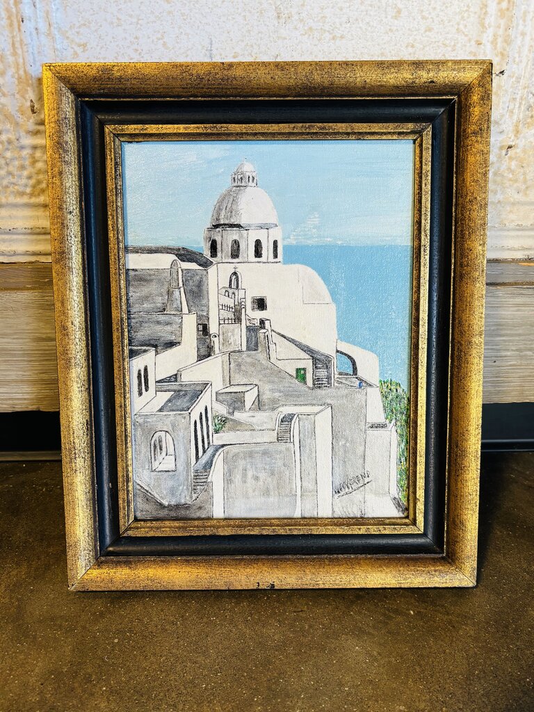 Vintage Santorini Greece Painting