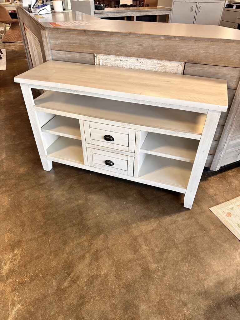White Washed Media Cabinet