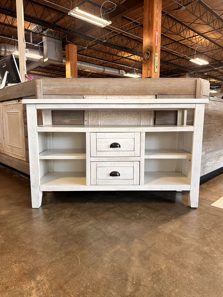 White Washed Media Cabinet