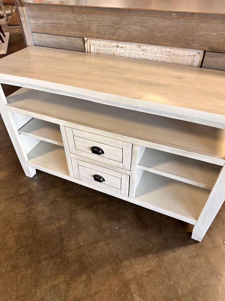 White Washed Media Cabinet