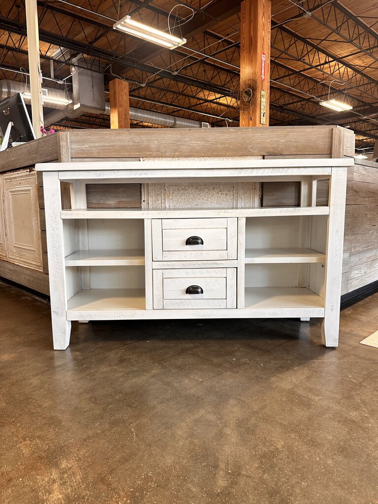 White Washed Media Cabinet