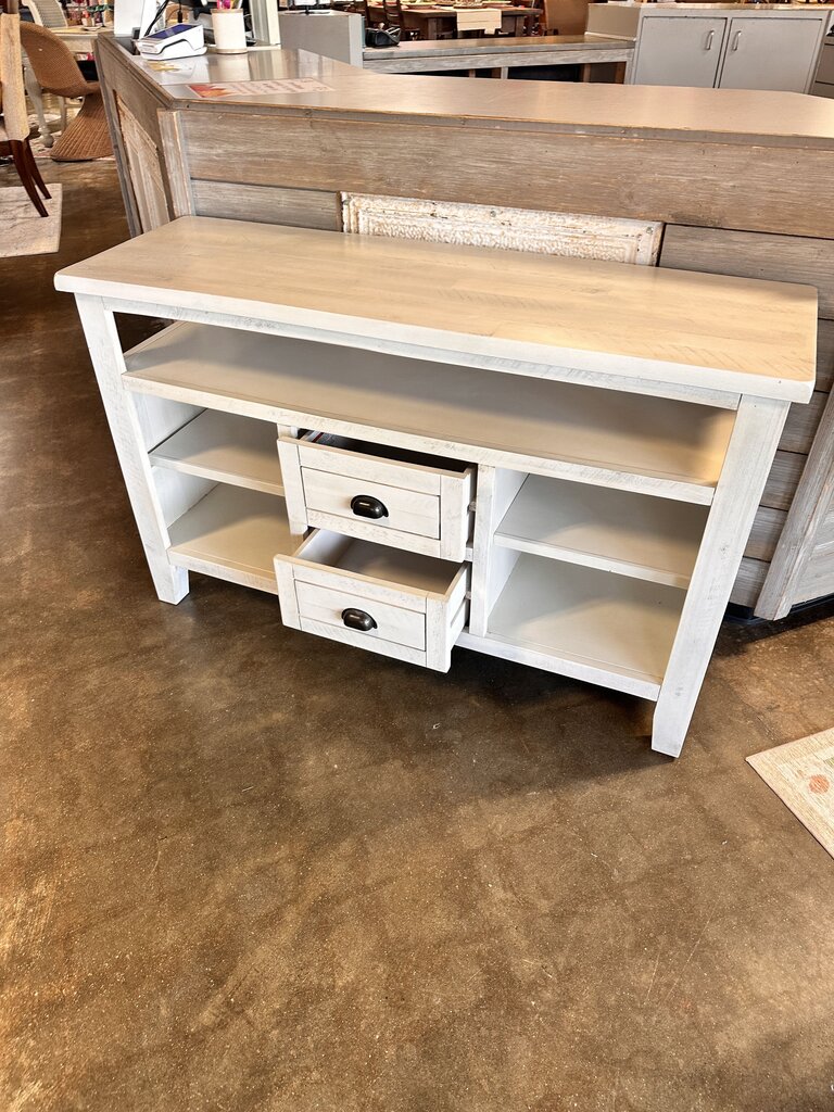 White Washed Media Cabinet